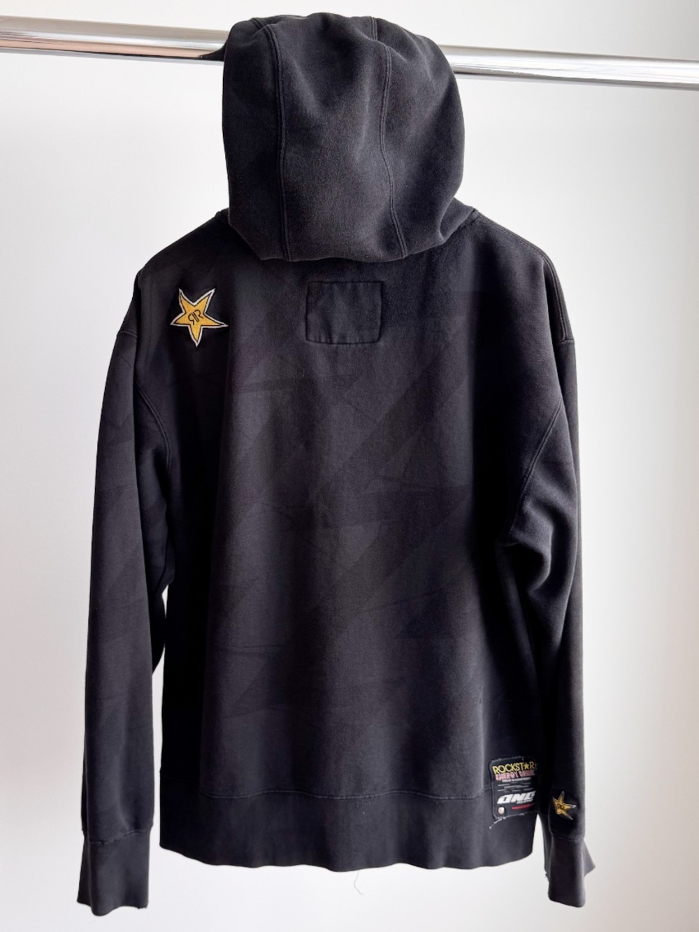Vtg Rockstar Energy Drink Hoodie One Industries Y2K Black Zip Up Sweatshirt M - Picture 2 of 11